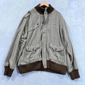 LRG‎ Lifted Research Group Jacket Men's 2X Wool Blend Zip Up Logo